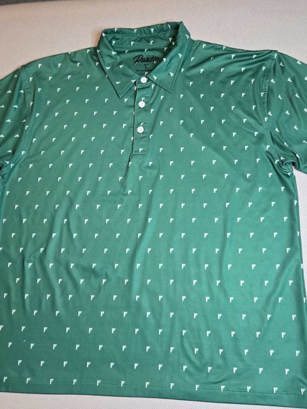 Pardie Men's Green Polo Size Large Golf Performance Athletic Outdoor